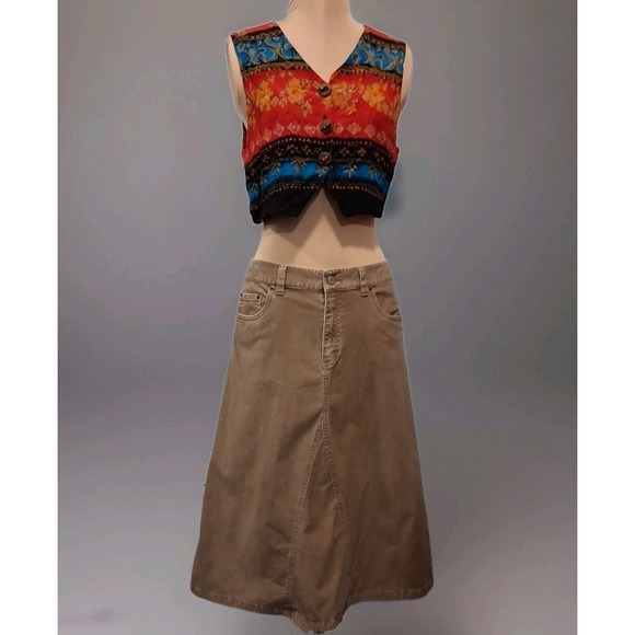 Carole Little 90s Boho Bohemian Colorful Wooden Beaded Button Cropped Vest Sz 6P - Picture 9 of 9